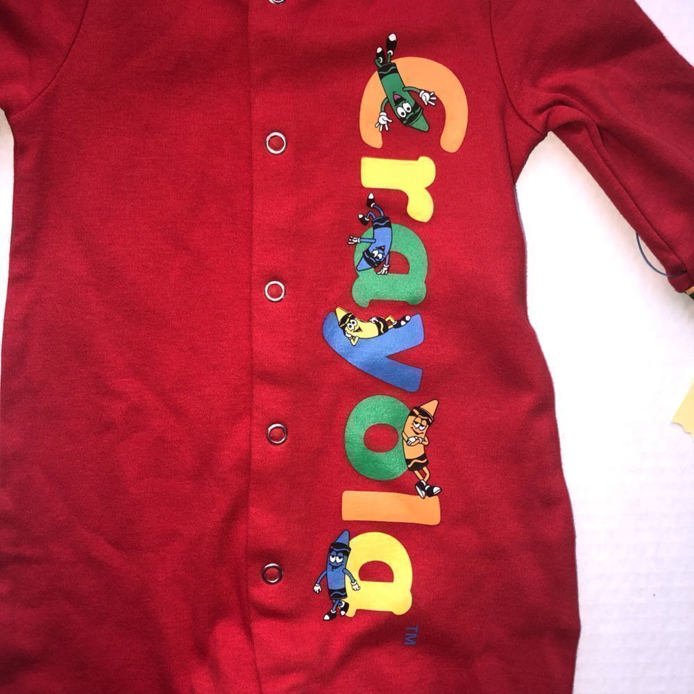 Nwt Infant 3M Crayola Graphic LS One Piece Footed Pajamas - Picture 3 of 5